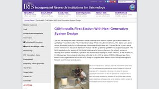 GSN Installs First Station With Next-Generation System Design | IRIS