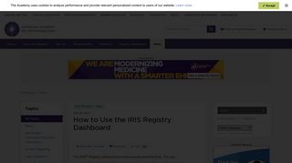 How to Use the IRIS Registry Dashboard - American Academy of ...
