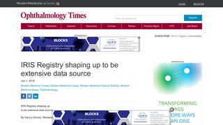 IRIS Registry shaping up to be extensive data source | Ophthalmology ...