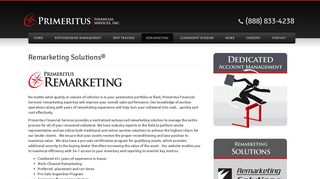 Remarketing Solutions® | Primeritus Financial Services