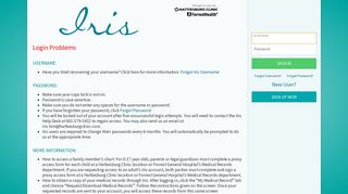 Iris - Your secure online health connection - Iris - Login Page