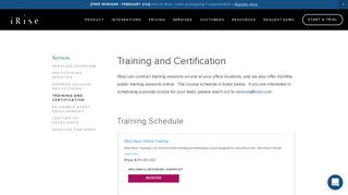 Training and Certification - iRise
