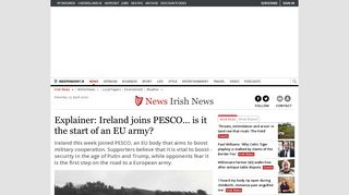 Explainer: Ireland joins PESCO... is it the start of an EU army ...