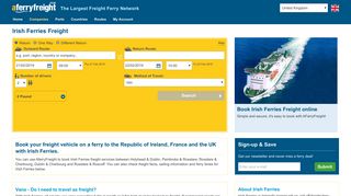Irish Ferries Freight - ferry crossings with AFerry Freight