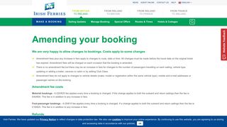 Change My Booking | Refunds | Irish Ferries