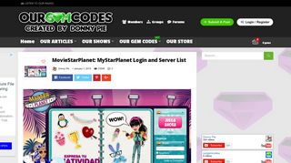 MovieStarPlanet: MyStarPlanet Login and Server List – ourGemCodes
