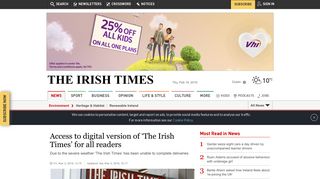 Access to digital version of 'The Irish Times' for all readers