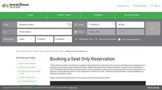 Booking a Seat Only Reservation - Irish Rail