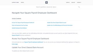 Navigate Your Square Payroll Employee Dashboard | Square Support ...