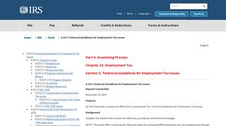 4.23.5 Technical Guidelines for Employment Tax Issues | Internal ...