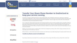 iRoam SIM card problem - OneSimCard