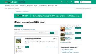 iRoam International SIM card - France Forum - TripAdvisor