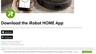 Download the iRobot HOME App for the Roomba Vacuuming Robot