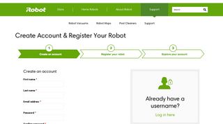 Create a New Account | iRobot Customer Care - iRobot support