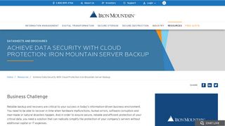 Server Backup Powered by HP® LiveVault – Iron Mountain