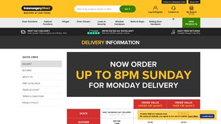Delivery Information | IronmongeryDirect