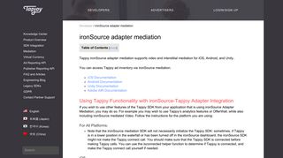 ironSource adapter mediation - Tapjoy Developers