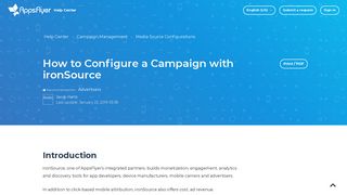 How to Configure a Campaign with ironSource – Help Center