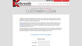 Customer Login | Kalkreuth Roofing and Sheet Metal