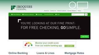 Iroquois Federal | Loans and Credit | Checking and Savings