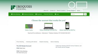 Personal Checking Accounts | Iroquois Federal