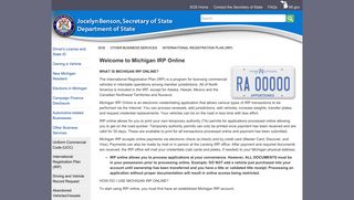 SOS - Welcome to Michigan IRP Online - State of Michigan