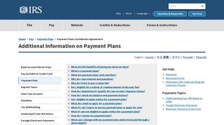 Payment Plans Installment Agreements | Internal Revenue Service