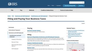 Filing and Paying Your Business Taxes | Internal Revenue Service