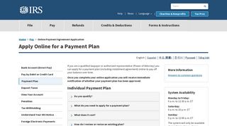 Online Payment Agreement Application | Internal Revenue Service