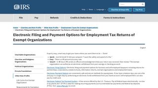 Electronic Filing and Payment Options for Employment Tax ... - IRS.gov