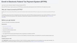 Electronic Federal Tax Payment System (EFTPS) Enrollment