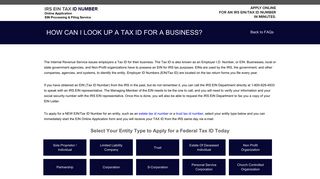 How can I look up a tax ID for a business? | IRS EIN Tax ID Number ...