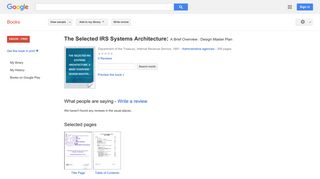 The Selected IRS Systems Architecture: A Brief Overview : Design ...