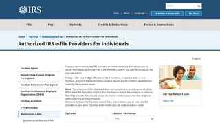 Authorized IRS e-file Providers for Individuals | Internal Revenue Service