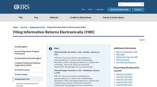 Filing Information Returns Electronically (FIRE) | Internal Revenue ...