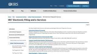 IRS' Electronic Filing and E Services | Internal Revenue Service