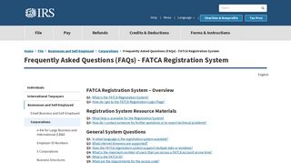 Frequently Asked Questions (FAQs) - FATCA Registration ... - IRS.gov