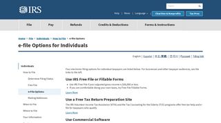 e-file Options | Internal Revenue Service - IRS.gov