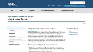 Link Learn Taxes | Internal Revenue Service - IRS.gov