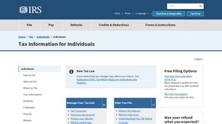 Tax Information for Individuals - IRS.gov