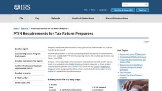 PTIN Requirements for Tax Return Preparers | Internal Revenue Service