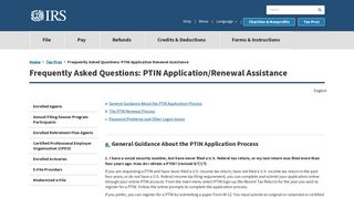Frequently Asked Questions: PTIN Application Renewal ... - IRS.gov