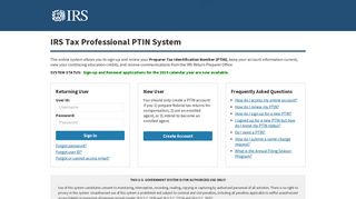 IRS Tax Professional PTIN System