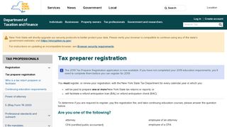 Tax preparer registration - Department of Taxation and Finance - NY.gov