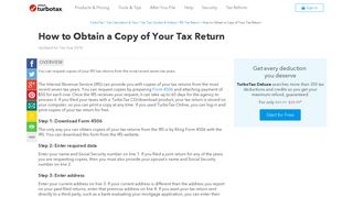 How to Obtain a Copy of Your Tax Return - TurboTax Tax Tips & Videos