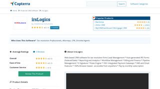 irsLogics Reviews and Pricing - 2019 - Capterra