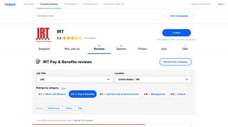 Working at IRT: Employee Reviews about Pay & Benefits | Indeed.com