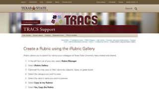 Create a Rubric using the iRubric Gallery : TRACS Support : Texas ...