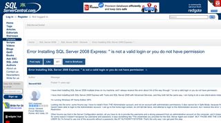 Error Installing SQL Server 2008 Express: '' is not a valid login ...