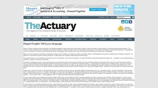 Elegant English: Mind your language | The Actuary, the official ...